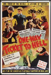 7r0153 ONE WAY TICKET TO HELL 27x40 commercial poster 2000s story of teen-age madness, drug classic!