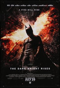 7r0410 DARK KNIGHT RISES advance DS 1sh 2012 Christian Bale as Batman, a fire will rise!