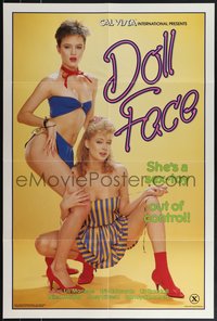 7r0420 DOLL FACE 24x36 1sh 1987 two very sexy women, she's a sex-toy out of control, rare!