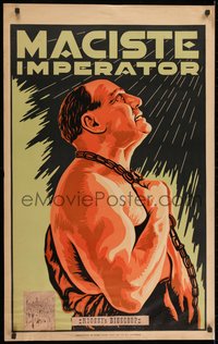 7r0088 MACISTE IMPERATORE Dutch 1924 great art of legendary strongman w/ chains around neck, rare!