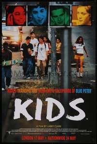 7r0096 KIDS advance English double crown 1995 Larry Clark, Leo Fitzpatrick, AIDS, teens, ultra rare!