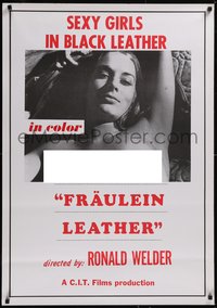 7r0033 FRAULEIN LEATHER 1sh 1970 Nick Millard, sexy topless Lynn Harris, girls in black leather!