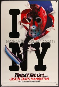 7r0450 FRIDAY THE 13th PART VIII recalled teaser 1sh 1989 Jason Takes Manhattan, I love NY in July!