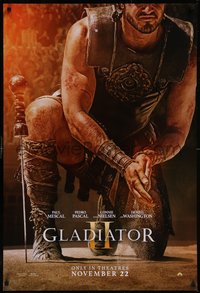 7r0454 GLADIATOR II teaser DS 1sh 2024 Ridley Scott, Paul Mescal, Pascal, Washington, rare!