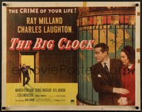 7r0840 BIG CLOCK style B 1/2sh 1948 Ray Milland in the strangest manhunt in history, ultra rare!