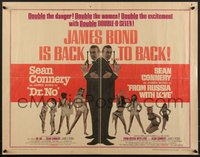 7r0850 DR. NO/FROM RUSSIA WITH LOVE 1/2sh 1965 Sean Connery as Bond, double danger & excitement!