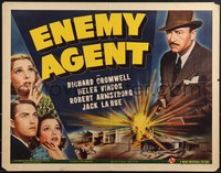 7r0851 ENEMY AGENT 1/2sh 1940 Armstrong, Vinson, Reynolds & Cromwell in spy thriller, ultra rare!