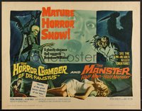 7r0854 EYES WITHOUT A FACE/MANSTER 1/2sh 1962 horror double-bill, the master suspense thrill show!