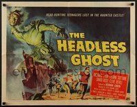 7r0858 HEADLESS GHOST 1/2sh 1959 head-hunting teens lost in the haunted castle, Reynold Brown art!