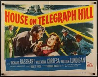 7r0859 HOUSE ON TELEGRAPH HILL 1/2sh 1951 Basehart, Cortesa, Robert Wise film noir, cool art, rare!