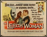 7r0868 LEECH WOMAN 1/2sh 1960 deadly female vampire drained love & life from every man she trapped!