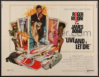 7r0869 LIVE & LET DIE West Hemi 1/2sh 1973 McGinnis art of Roger Moore as James Bond & tarot cards!