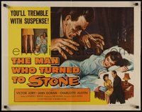 7r0871 MAN WHO TURNED TO STONE 1/2sh 1957 Victor Jory practices unholy medicine, cool horror art!