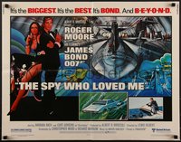 7r0886 SPY WHO LOVED ME 1/2sh 1977 great art of Roger Moore as James Bond by Bob Peak!