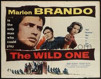 7r0894 WILD ONE 1/2sh 1954 Elia Kazan directed classic, Marlon Brando, Murphy, rare yellow title!