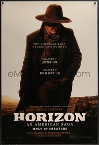 7r0464 HORIZON: AN AMERICAN SAGA teaser DS 1sh 2024 cowboy Kevin Costner facing camera, rare!