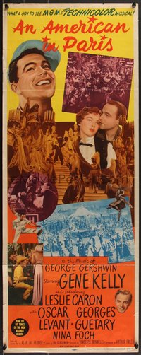 7r0663 AMERICAN IN PARIS insert 1951 different montage of Gene Kelly & Leslie Caron dancing!