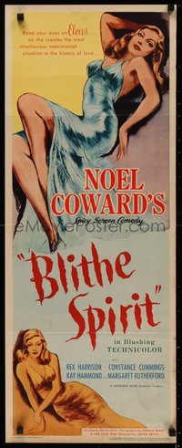 7r0670 BLITHE SPIRIT insert 1945 David Lean, Noel Coward, super sexy art of Constance Cummings!