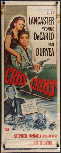 7r0683 CRISS CROSS insert 1948 Burt Lancaster & sexy Yvonne De Carlo, Robert Siodmak film noir!