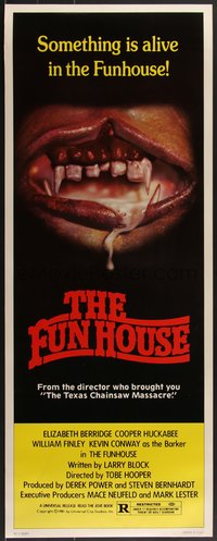 7r0693 FUNHOUSE insert 1981 Tobe Hooper, creepy close up of drooling mouth with nasty teeth!