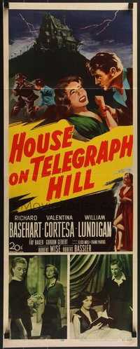 7r0695 HOUSE ON TELEGRAPH HILL insert 1951 Richard Basehart, Cortesa, Robert Wise film noir!