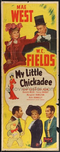 7r0711 MY LITTLE CHICKADEE insert R1948 W.C. Fields & sexy Mae West + cartoon art, ultra rare!