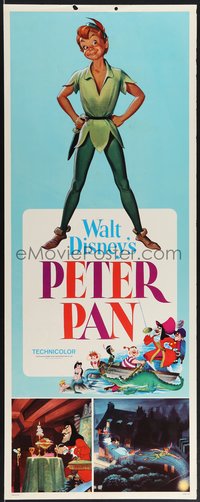 7r0717 PETER PAN insert R1976 Walt Disney animated cartoon fantasy classic, great full-length art!