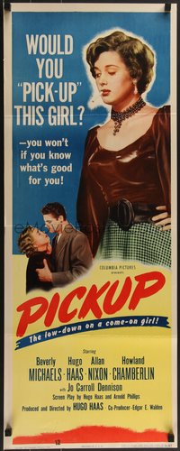 7r0719 PICKUP insert 1951 you won't pick up Beverly Michaels if you know what's good for you!