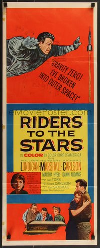 7r0724 RIDERS TO THE STARS insert 1954 William Lundigan has broken into outer space w/gravity zero!