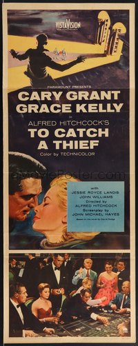 7r0733 TO CATCH A THIEF insert 1955 Grace Kelly & Cary Grant, Hitchcock, roulette gambling scene!