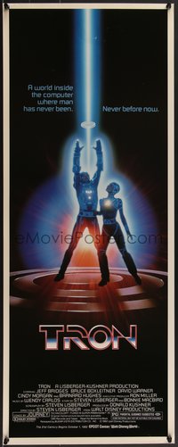 7r0735 TRON insert 1982 Walt Disney sci-fi, Jeff Bridges in a computer, cool special effects!