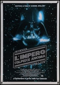 7r0164 EMPIRE STRIKES BACK advance Italian 1sh 1980 George Lucas, Darth Vader head in space!