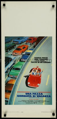 7r0650 FERRIS BUELLER'S DAY OFF Italian locandina 1987 best art of Broderick & friends in Ferrari!