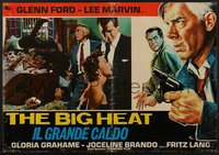 7r0798 BIG HEAT Italian 19x27 pbusta R1968 Glenn Ford & Lee Marvin, Fritz Lang noir!