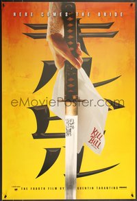 7r0491 KILL BILL: VOL. 1 foil teaser DS 1sh 2003 Tarantino, Thurman, katana, here comes the bride!