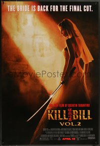 7r0492 KILL BILL: VOL. 2 advance 1sh 2004 bride Uma Thurman with katana, Quentin Tarantino!