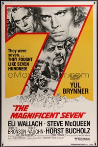 7r0512 MAGNIFICENT SEVEN int'l 1sh R1980 Yul Brynner, Steve McQueen, John Sturges' 7 Samurai!