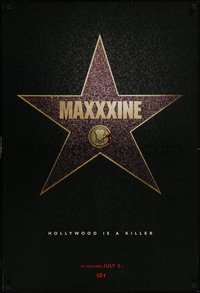 7r0518 MAXXXINE teaser DS 1sh 2024 Mia Goth, Walk Of Fame, Hollywood is a killer, ultra rare!