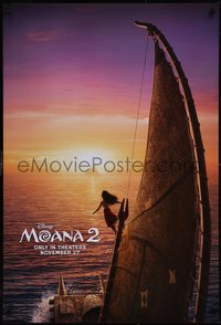 7r0522 MOANA 2 advance DS 1sh 2024 Walt Disney, Polynesia, sailing & sunset, ultra rare!