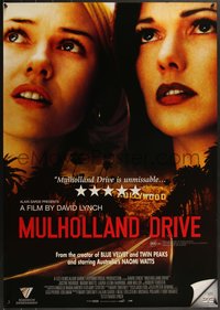 7r0102 MULHOLLAND DR. 28x39 Australian video poster 2001 David Lynch, Watts, Harring, ultra rare!