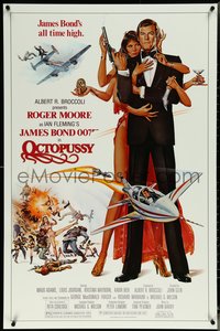 7r0531 OCTOPUSSY 1sh 1983 Goozee art of sexy Maud Adams & Roger Moore as James Bond 007!