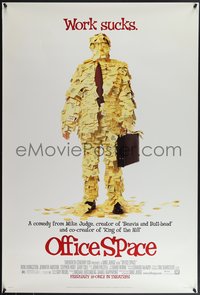 7r0532 OFFICE SPACE advance 1sh 1999 Mike Judge, Stephen Root covered in post-its!