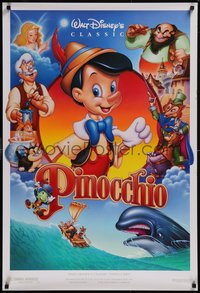 7r0548 PINOCCHIO DS 1sh R1992 Disney classic cartoon about wooden boy who wants to be real!