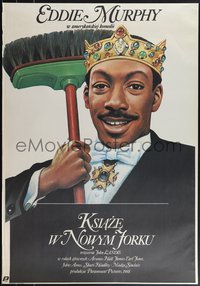 7r0287 COMING TO AMERICA Polish 26x38 1989 great artwork of African Prince Eddie Murphy by Walkuski