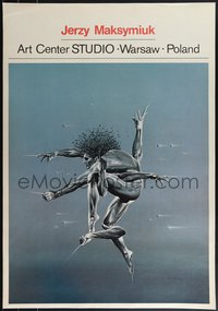 7r0295 JERZY MAKSYMIUK exhibition Polish 27x38 1990 art by Wojciech Siudmak, ultra rare!