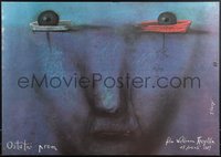 7r0297 LAST FERRY Polish 26x37 1989 Waldemar Krzystek's Ostatni Prom, Stasys art of man w/boat eyes!