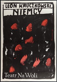 7r0300 NIEMCY stage play Polish 26x38 1984 wild art by Henryk Tomaszewski, ultra rare!