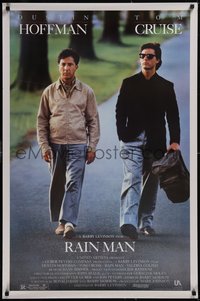 7r0557 RAIN MAN 1sh 1988 Tom Cruise & autistic Dustin Hoffman, directed by Barry Levinson!