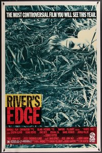 7r0567 RIVER'S EDGE 1sh 1986 Keanu Reeves, Glover, most controversial film you will see this year!