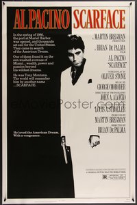 7r0574 SCARFACE 1sh 1983 Al Pacino as Tony Montana, Brian De Palma, Oliver Stone classic!